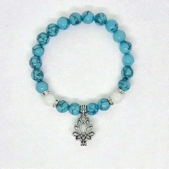 Lotus Pendant Glow in the Dark Beaded Bracelet - Picture 2 of 10